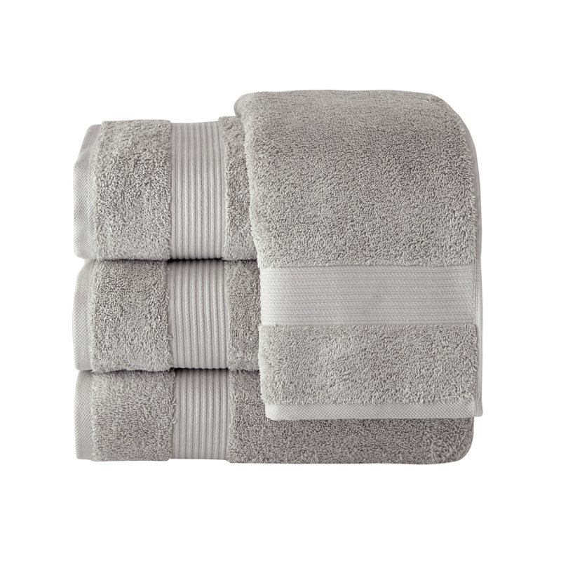 Hamer 4-Piece Luxury Bath Towel Set – 100% Turkish Cotton, Ultra-Soft & Highly Absorbent, 30"x54", Elegant Dobby Design for Spa & Home