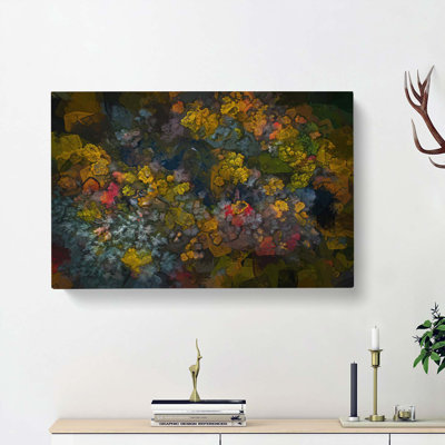 River Through An Autumn Forest In Abstract - Wrapped Canvas