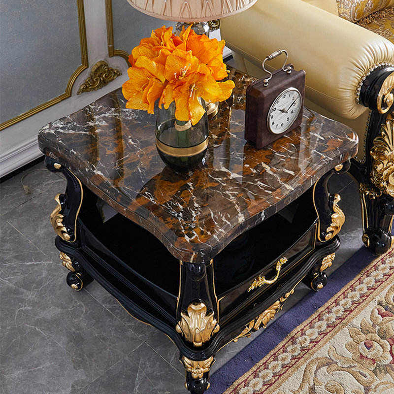 European-style Marble Solid Wood Coffee Table. Coffee Table