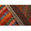 Tapis orange rayé / gris / brun en laine noué à la main 3 pi 2 po x 4 pi 10 po Laudalino