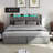 Upholstered Bed Frame with 4 Drawers, Bed with Storage Headboard, Charging Station and LED Lights-1420394802