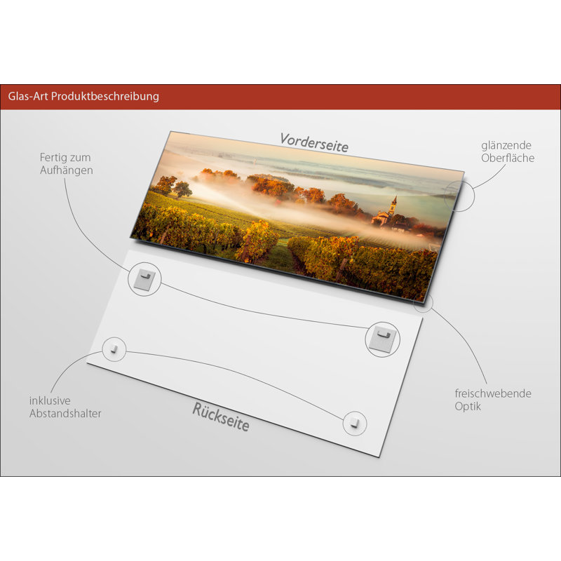 Landscape - No Frame Print on Glass, 50cm H x 125cm W x 1.4cm D