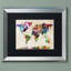 « urban aquarelle world map », impression encadrée sur toile-15721890