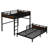 Metal Full Over Full Bunk Bed with Loft Conversion - Separable Into Loft and Single Bed, Raised Rail Guard-404145888-404145902