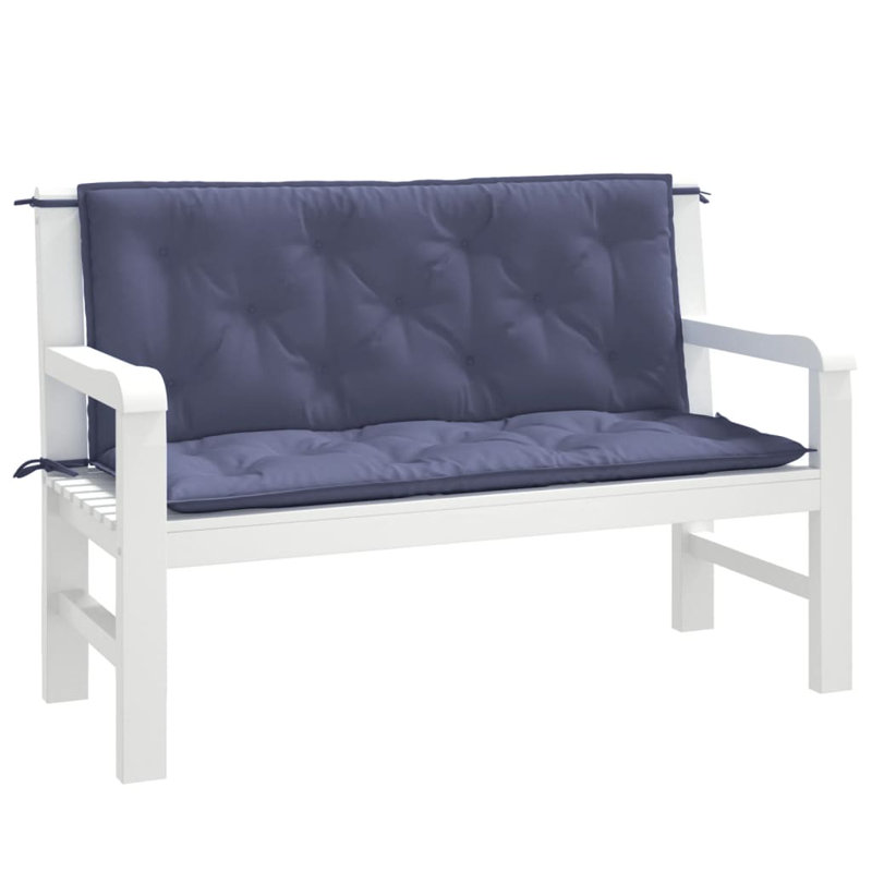 Outdoor 2.8'' Bench Seat / Back Cushion, 47.2" x 19.7", Navy Blue