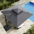 Parasol en porte-à-faux avec manivelle 132 po Winon, contrepoids inclus