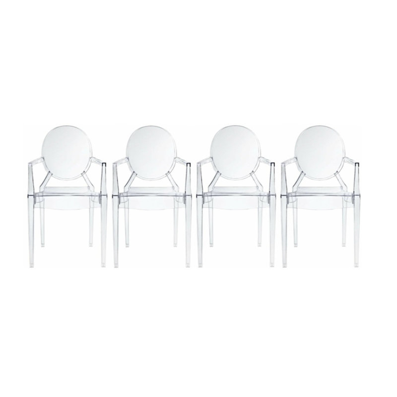 Amy 18'' H Stacking Armchair, Clear