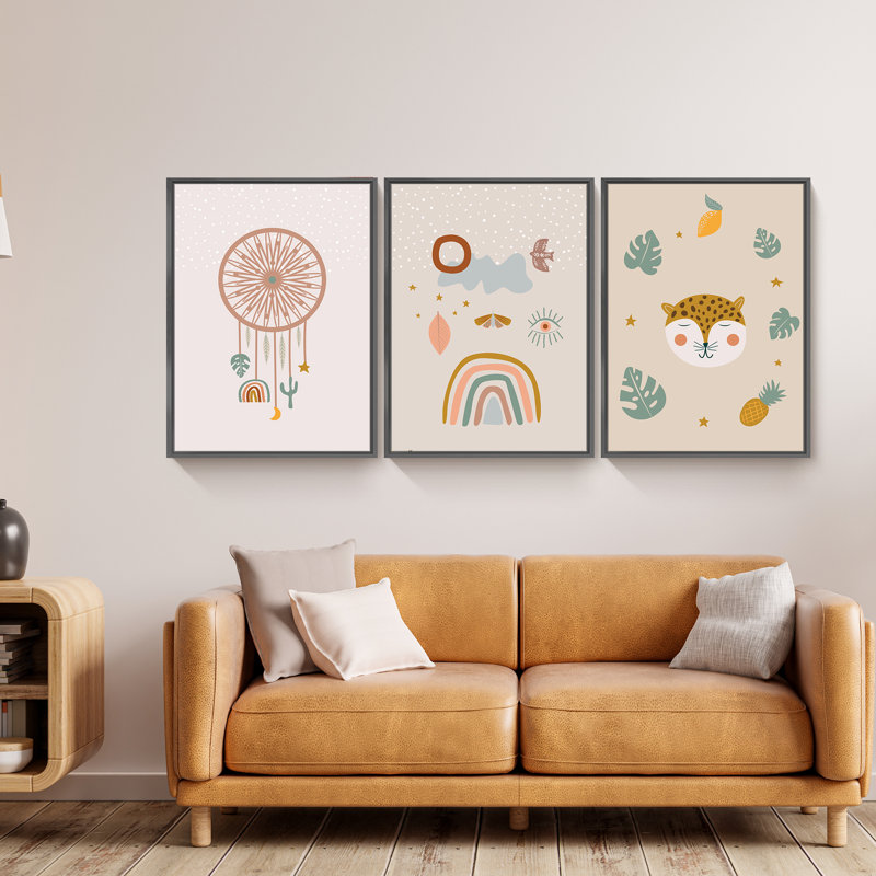 3 - Pieces, Black, 24" H x 48" W x 1.5" D