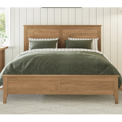 Modern Solid Wood Full Size Platform Bed With Sturdy Wooden Slats Support