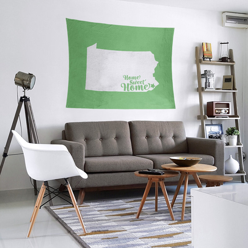 Tapisserie Home Sweet Philadelphia, H 27,5 po x l 37,5 po, Vert