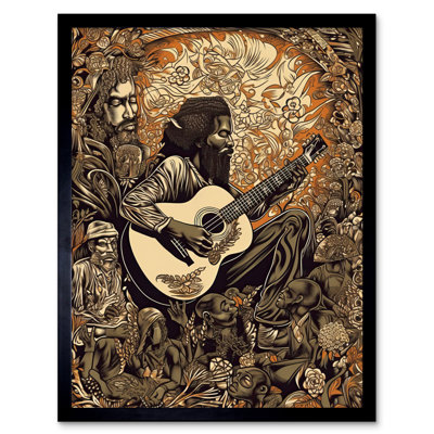 Kiruna Man Playing Songs Of His Ancestors On The Guitar - Single Picture Frame Print