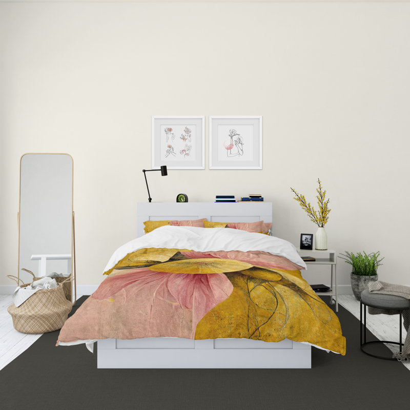 Floral Duvet Cover, King Duvet Cover + 2 King Shams