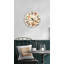 Horloge murale Terrazzo, motif de pierre beige, décor bohème moderne, montre ronde en verre trempé, montre de cuisine à chiffres romains-258866333-258866332