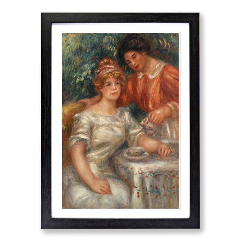 Tea Time by Pierre-Auguste Renoir - Picture Frame Painting, 90cm H x 65cm W x 2cm D, Black Framed