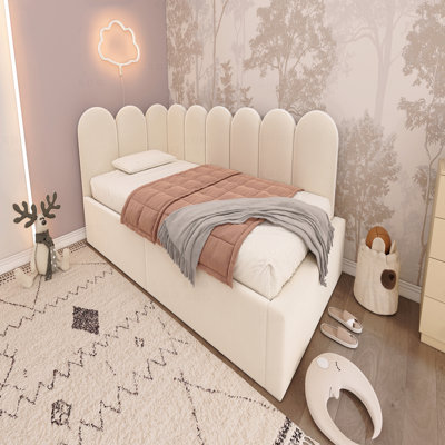 Bed Frame Twin Size Upholstered Daybed Bed With Storage,Ottoman Bed Single Sofa Bed, Daybed With Hydraulic Storage , With Metal Slatted Frame