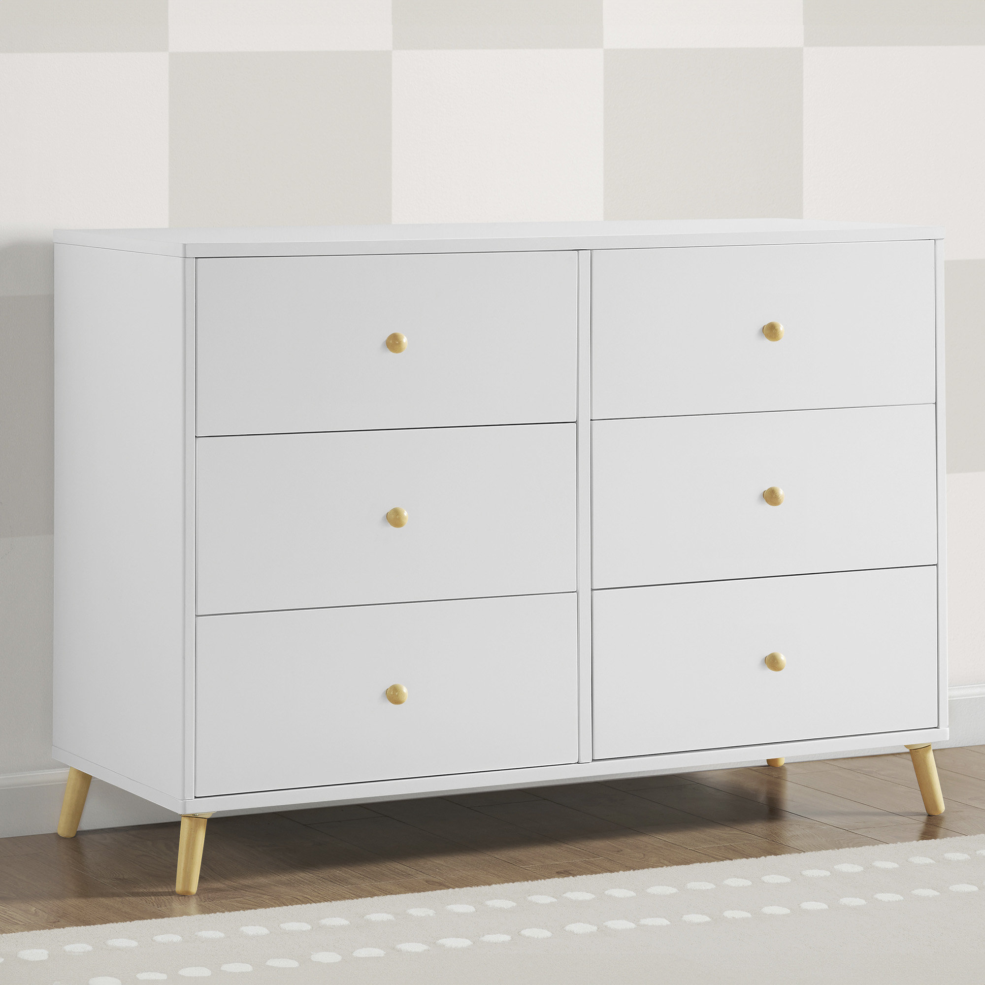 Delta Children Essex 6 Drawer Dresser, White