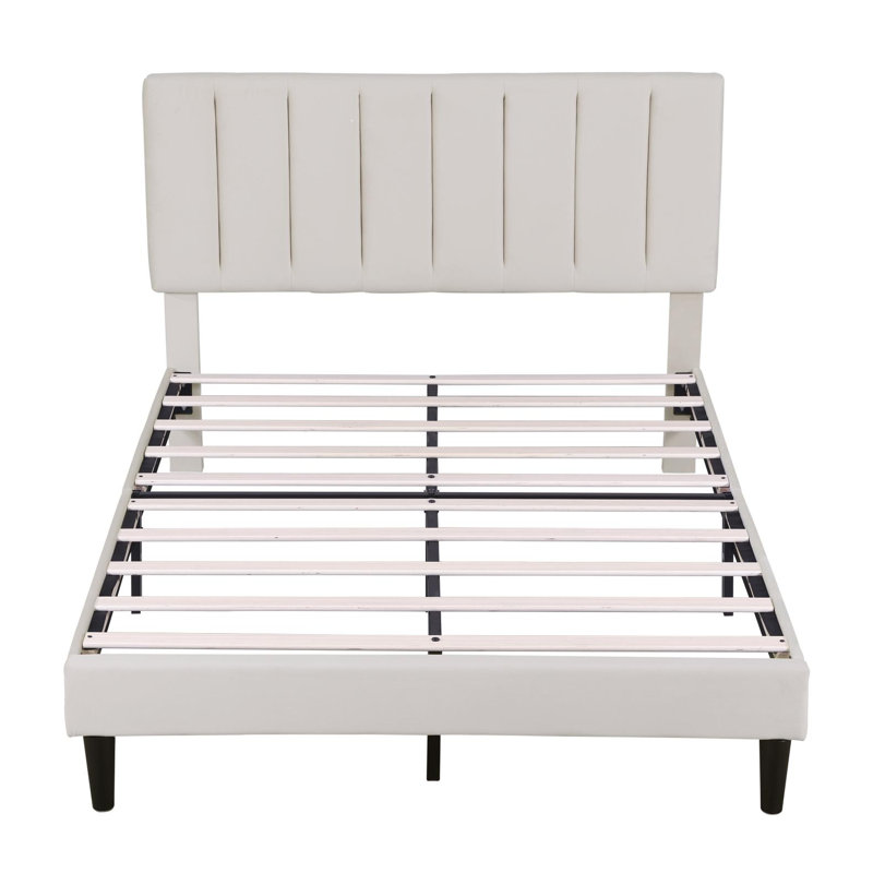 Adeiza Upholstered Bed, Beige