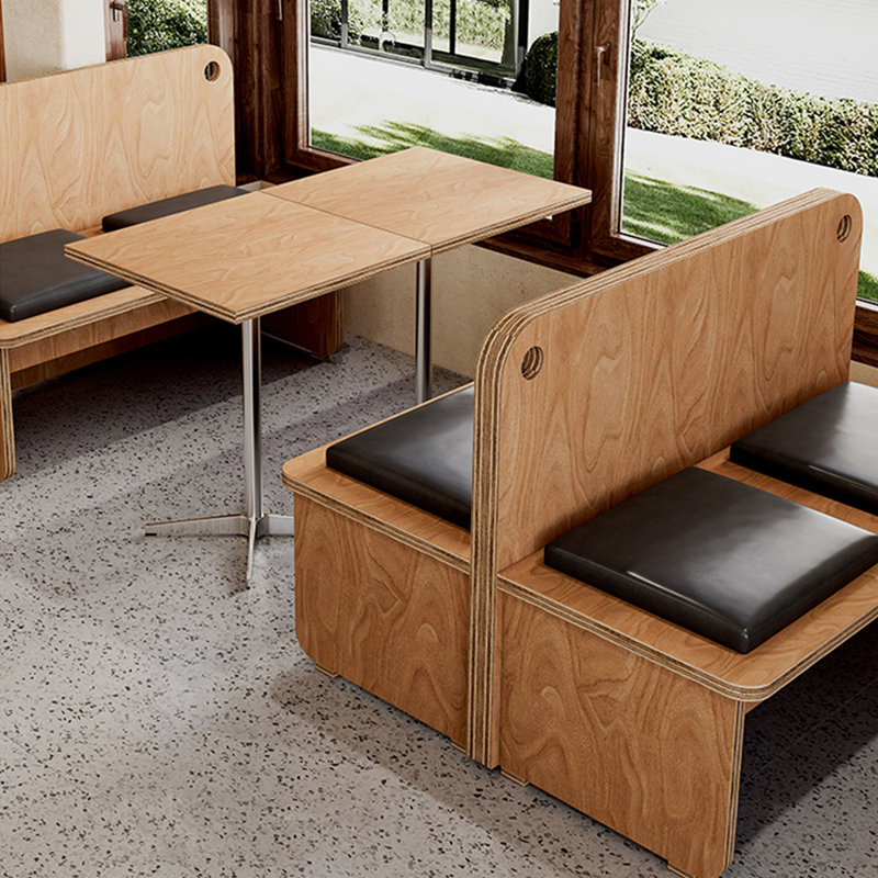 Banc rembourré en similicuir pour restaurant
