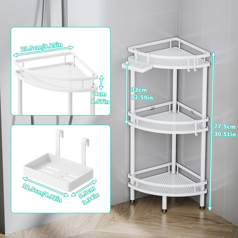 Freestanding Stainless Steel Shower Caddy