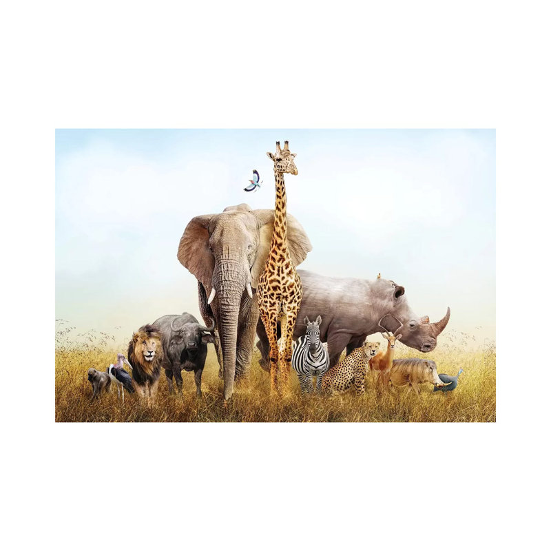 Safari Animals In Africa Composite by Susan Schmitz - Wrapped Canvas Print, 30.48 cm H x 45.72 cm W