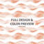 Ensemble de literie abstraite 3 pièces - Ensemble de housse de couette et de coussins modernes Terra Lines orange et blanc-124288691