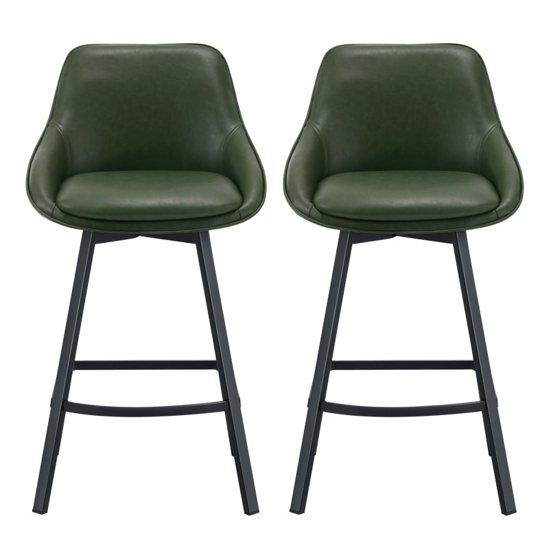 Janayshia 65cm Swivel Bar Stool, Green