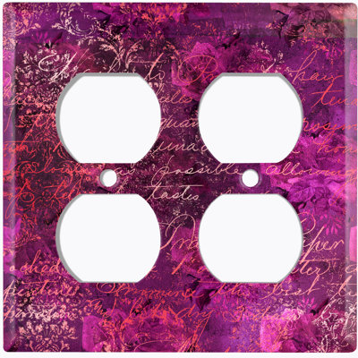 Patterned 2 - Gang Duplex Outlet Standard Wall Plate