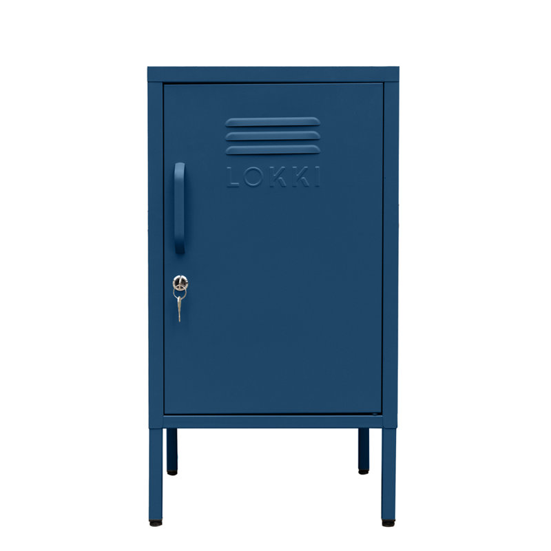 Nilan 38cm W Steel Bedside Table, Navy