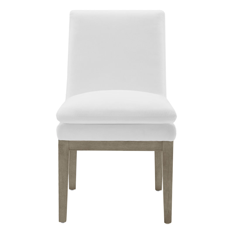 Chaise rembourrée Bethea, Tweed prestige perle / gris