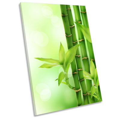 Bamboo Floral Green - Wrapped Canvas Print