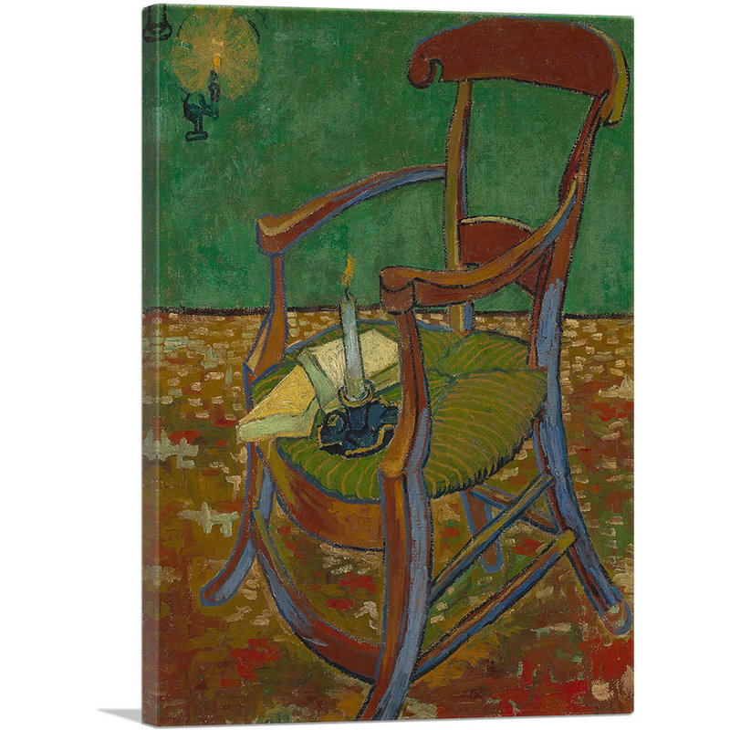 «Gauguin's Chair 1888» par Vincent Van Gogh, reproduction d'art sur toile tendue, H 40 po x l 26 po x P 1,5 po