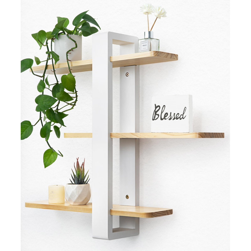 Candence Floating Shelf, White/Natural