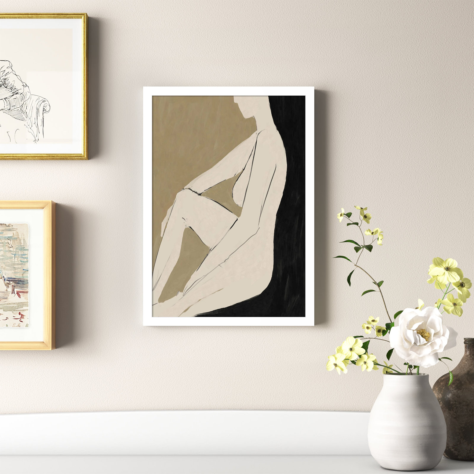 Chamois "Chill" Print by Dan Hobday, White Framed, 21" H x 15" W