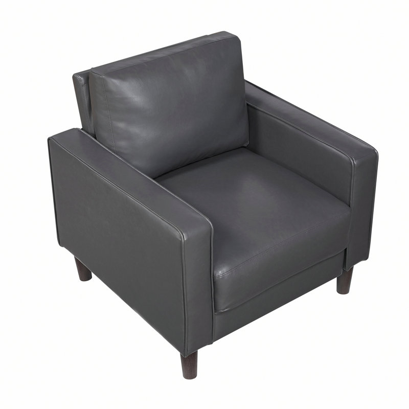 Chaise rembourrée avec cadre en bois de salon, Gris foncé