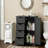 Matte Black Modern Bathroom Vanity - Compact Mdf Storage Cabinet For Industrial & Minimalist Decor