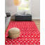 Tapis géométrique en chenille / polyester tissé à la machine Briehn - rouge / blanc-191151817