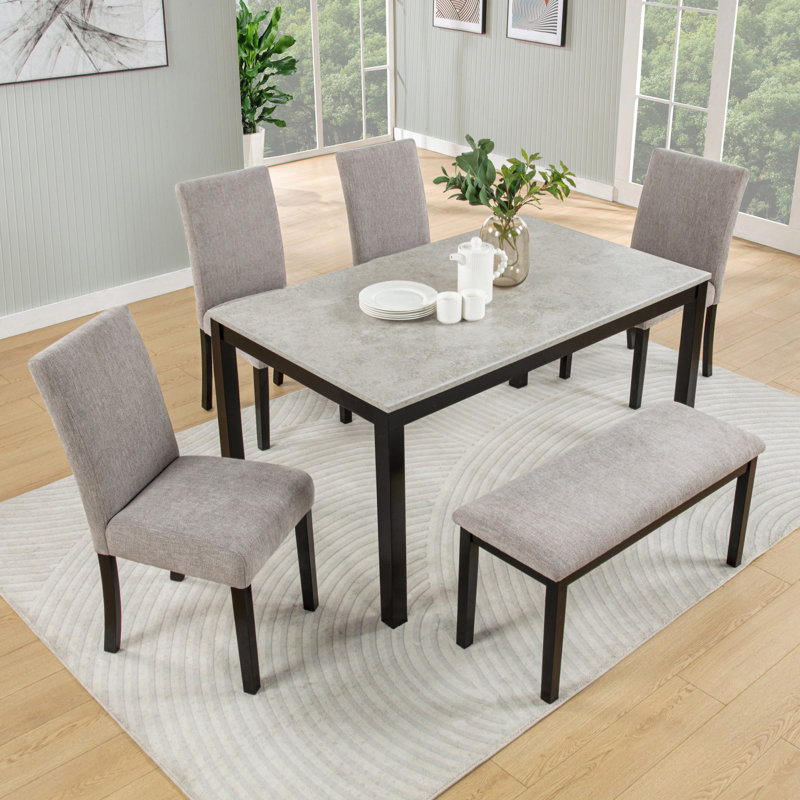 6-Piece Dining Table Set With Bench