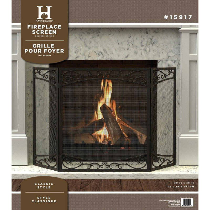 Ianthe 3 Panel Steel Fireplace Screen