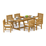 10 Seats 11 Pcs Grade-A Teak Wood Dining Set: 94" Double Extension Mas Rectangle Trestle Leg Table And 10 Devon Chairs (2 Arm & 8 Armless Chairs) #11DV2102