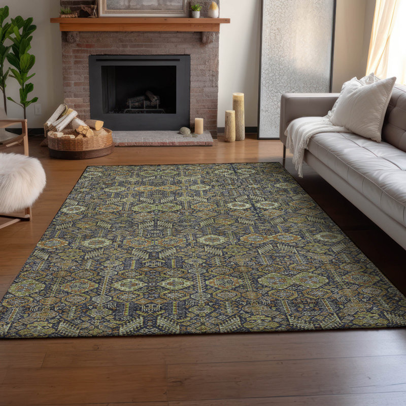 Tapis paprika Cerrito AMF574 lavable à la machine de qualité supérieure, Rectangle 9 pi x 12 pi