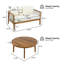 Ensemble de causeuse et de table basse d'extérieur, structure en bois d'acacia avec détails en corde, coussins beiges hydrofuges pour patio / cour arrière / terrasse, finition teck