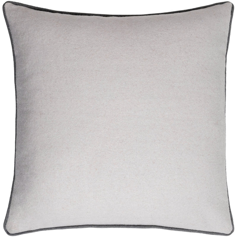 Coussin Lombard, Duvet, 20 po x 20 po, Gris clair / Charbon