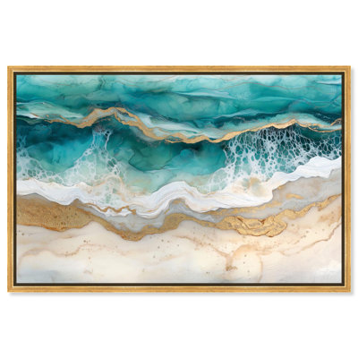 Golden Currents Canvas Coastal Abstracts by Art Remedy