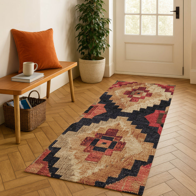 Premium Machine Washable Jakiyra AMF1894 Aztec Rug, Runner 2'3" x 7'6"