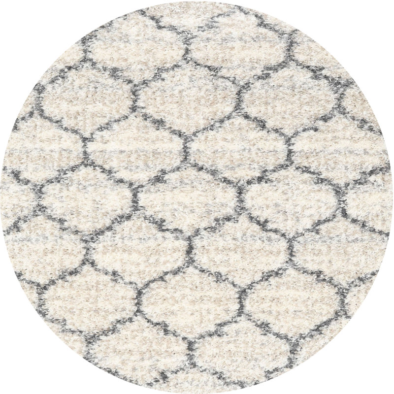 Geometric Indoor Rug, Round 4'
