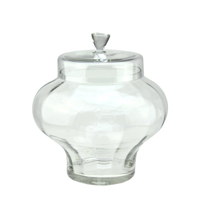 Contenant transparent en verre segmenté avec couvercle, H 14,5 po x l 11,5 po x P 11,5 po