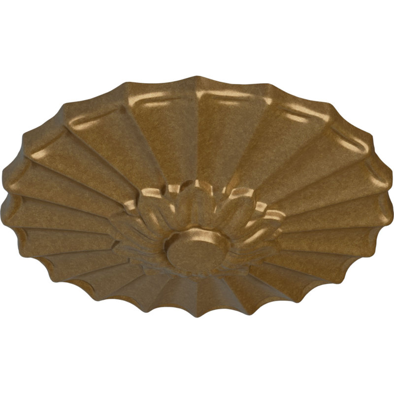 Endurathane Shakuras Ceiling Medallion, 9"OD x 1 3/8"P (Fits Canopies up to 1 3/8"), Hand-Painted Pale Gold Finish, Pale Gold