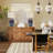 Lyall Table Lamp - Navy Reactive Glaze on Ceramic Body with Brass Base - Beige Shade