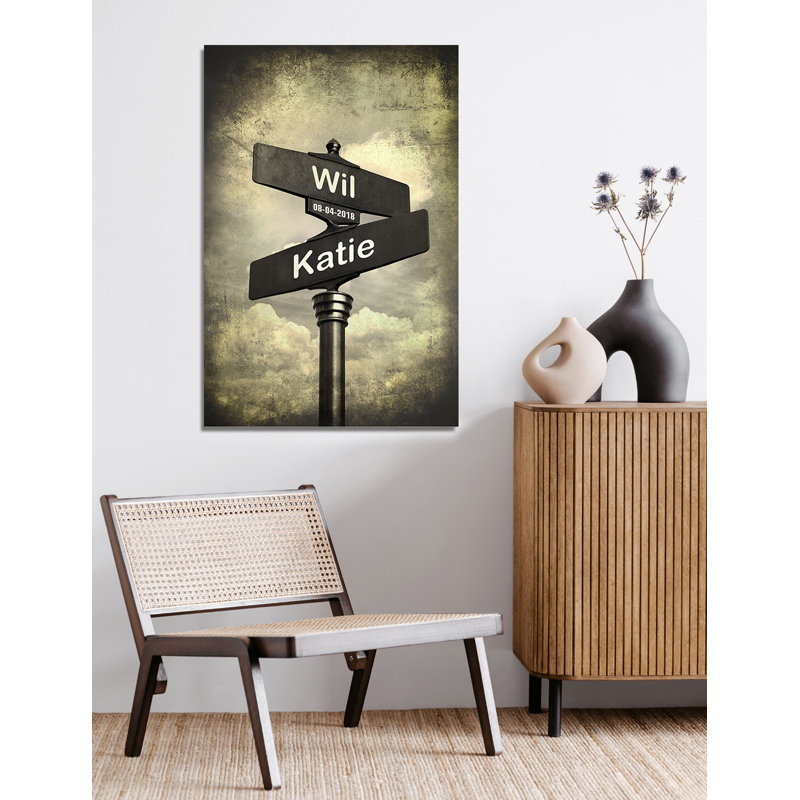 Impression sur toile Lovers Crossroads - Cadeaux personnalisés pour l'anniversaire de mariage., H 24 po x l 16 po, Oui