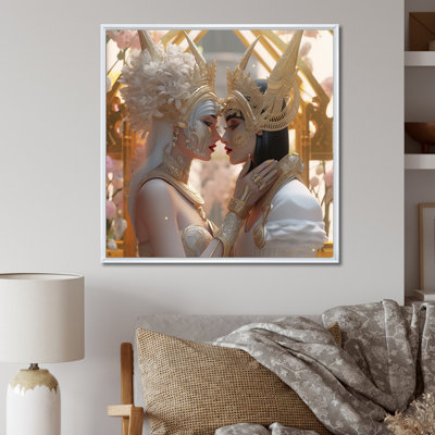 " Divine Love Exquiste Goddess Couple Kissing "